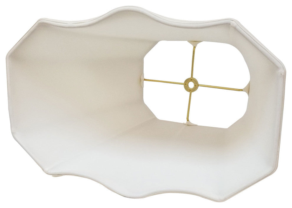 Fancy Bottom Rectangle Basic Lampshade, Eggshell, 13.25"