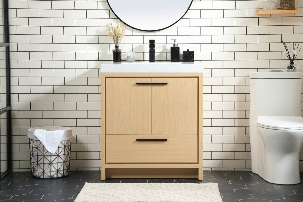 Walker 30" Single Bathroom Vanity, Maple