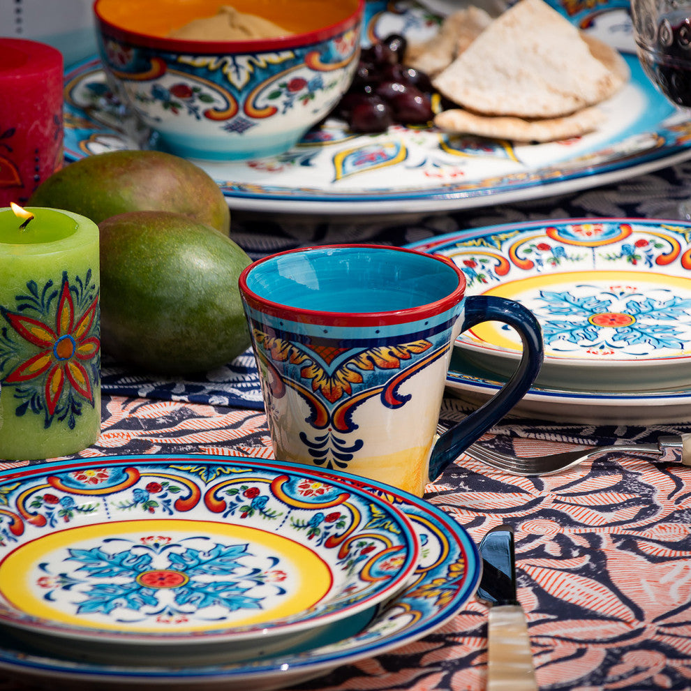 Zanzibar Stoneware Mugs, Set of 4