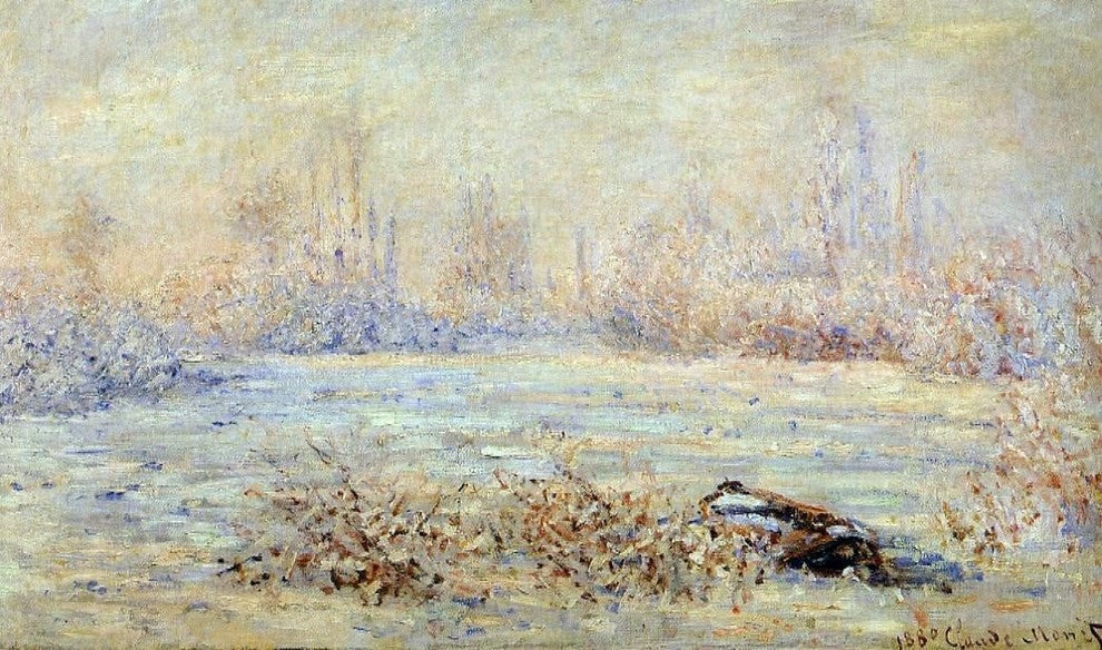 Claude Oscar Monet Frost, Gallery Wrapped Canvas Print, 18"x27"