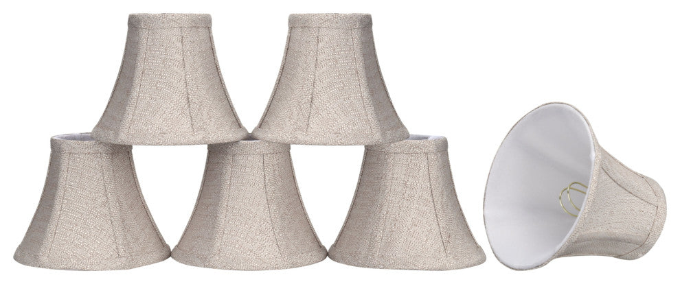 30059-6 Small Bell  Chandelier Clip On Lamp Shade Beige 3"x6"x5"