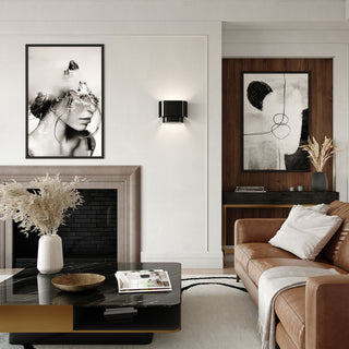 Springview 1 Light Shiny Black ADA Sconce with Shiny Black Metal Shade