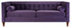 Jack 84" Modern Tuxedo Sofa With Bolster Pillows, Purple Velvet