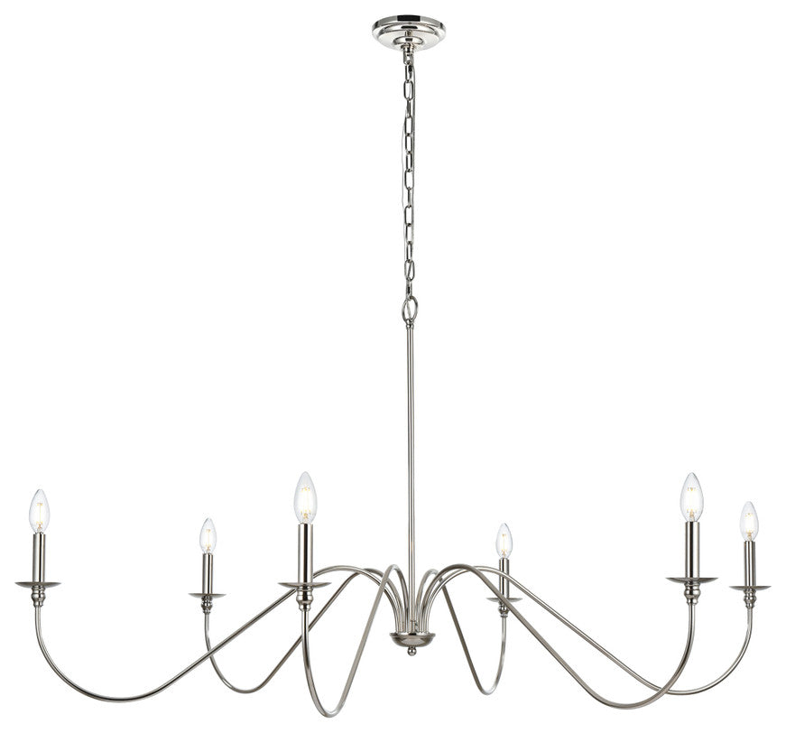Living District Rohan 54" Chandelier in Polished Nickel
