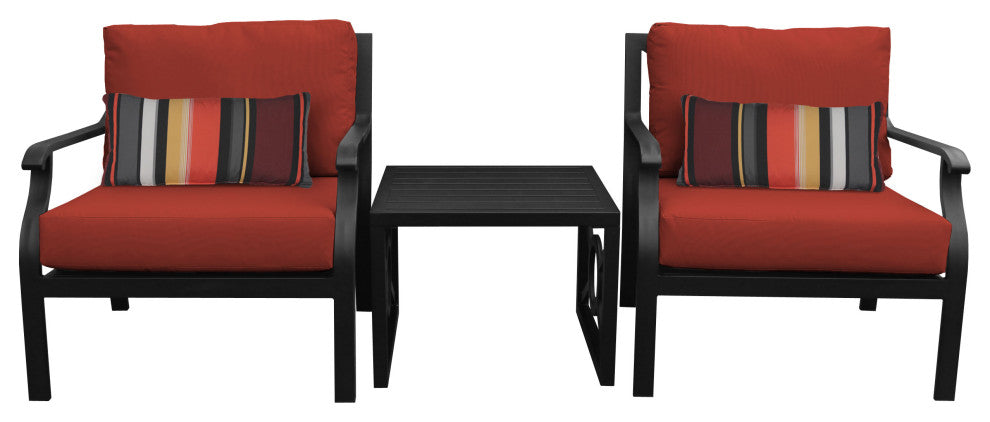 kathy ireland Madison Ave. 3 Piece Aluminum Patio Furniture Set 03a, Cinnamon