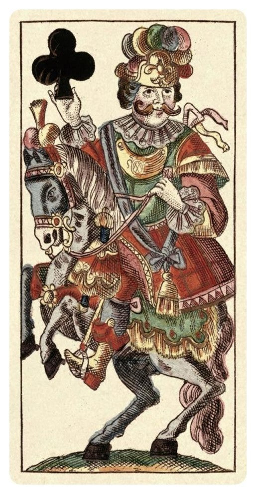 "Knight of Clubs (Bauern Hochzeit Deck)" Paper Art, 32"x62"