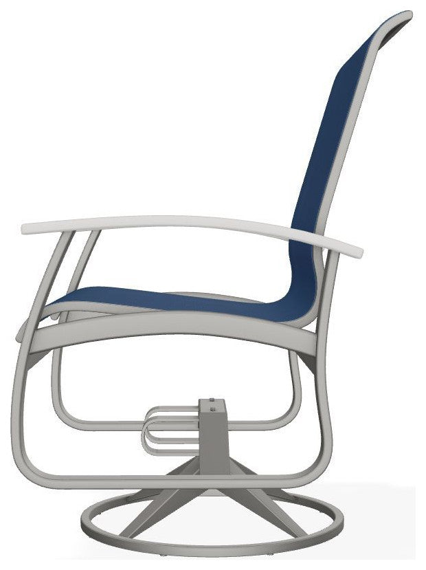 Belle Isle Sling Outdoor Swivel Rocker, White/Snow