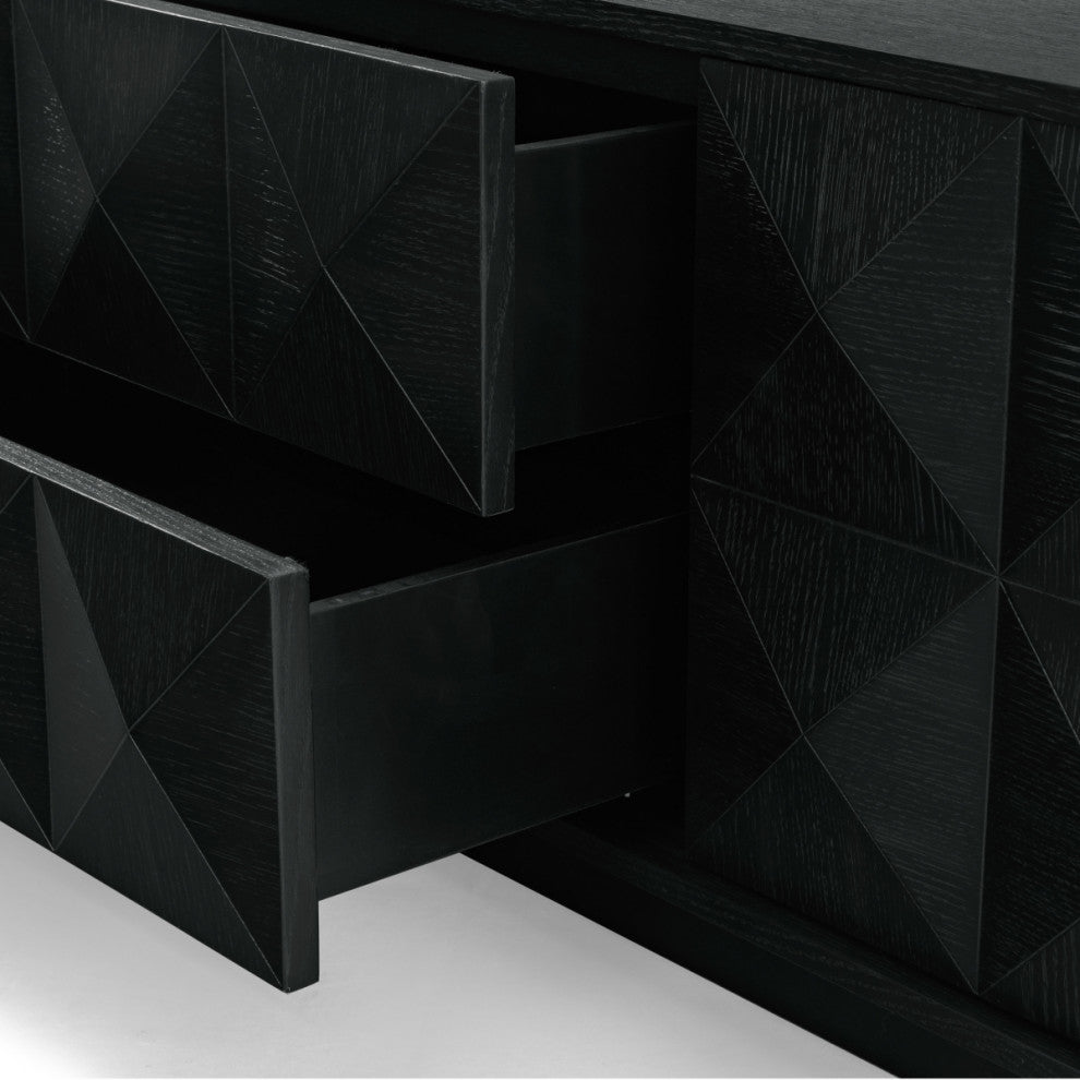 Safavieh Couture Patty 4 Door Wood Media Stand, Black