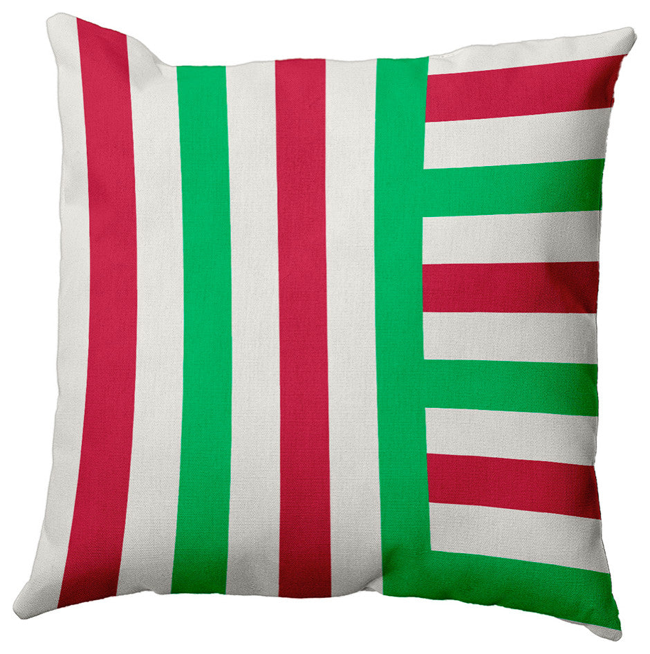 Christmas Stripes Accent Pillow, Bright Green, 20"x20"