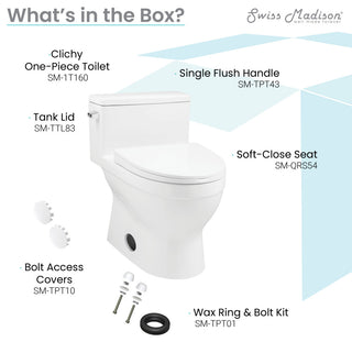 Clichy One-Piece Elongated Toilet Side Flush 1.28 gpf