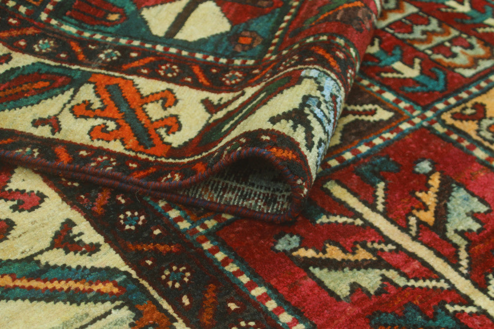 Fine Vintage Distressed Danush Red/Ivory Rug, 6'9 x 9'6