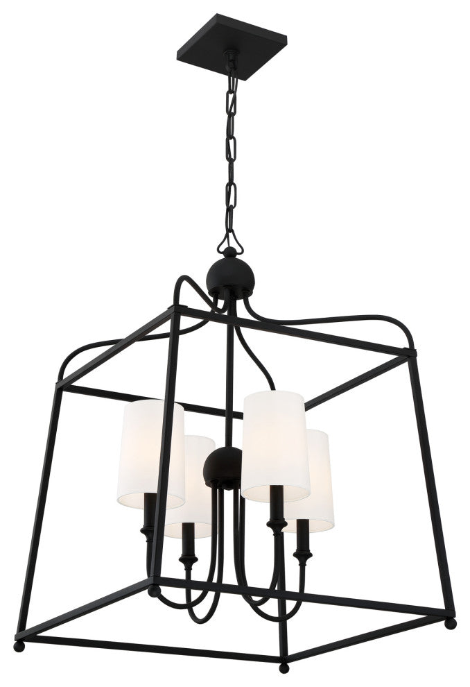 Libby Langdon for Crystorama Sylvan 4 Light Black Forged Chandelier