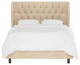 Bradwell Tufted Wingback Bed, Velvet Pearl, Queen
