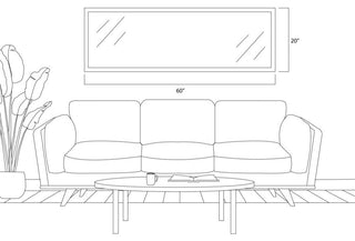 Kendall Framed Wall Mirror, Ivory, 20"x60"