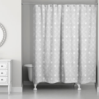 Light Gray Mod Medallions 71x74 Shower Curtain