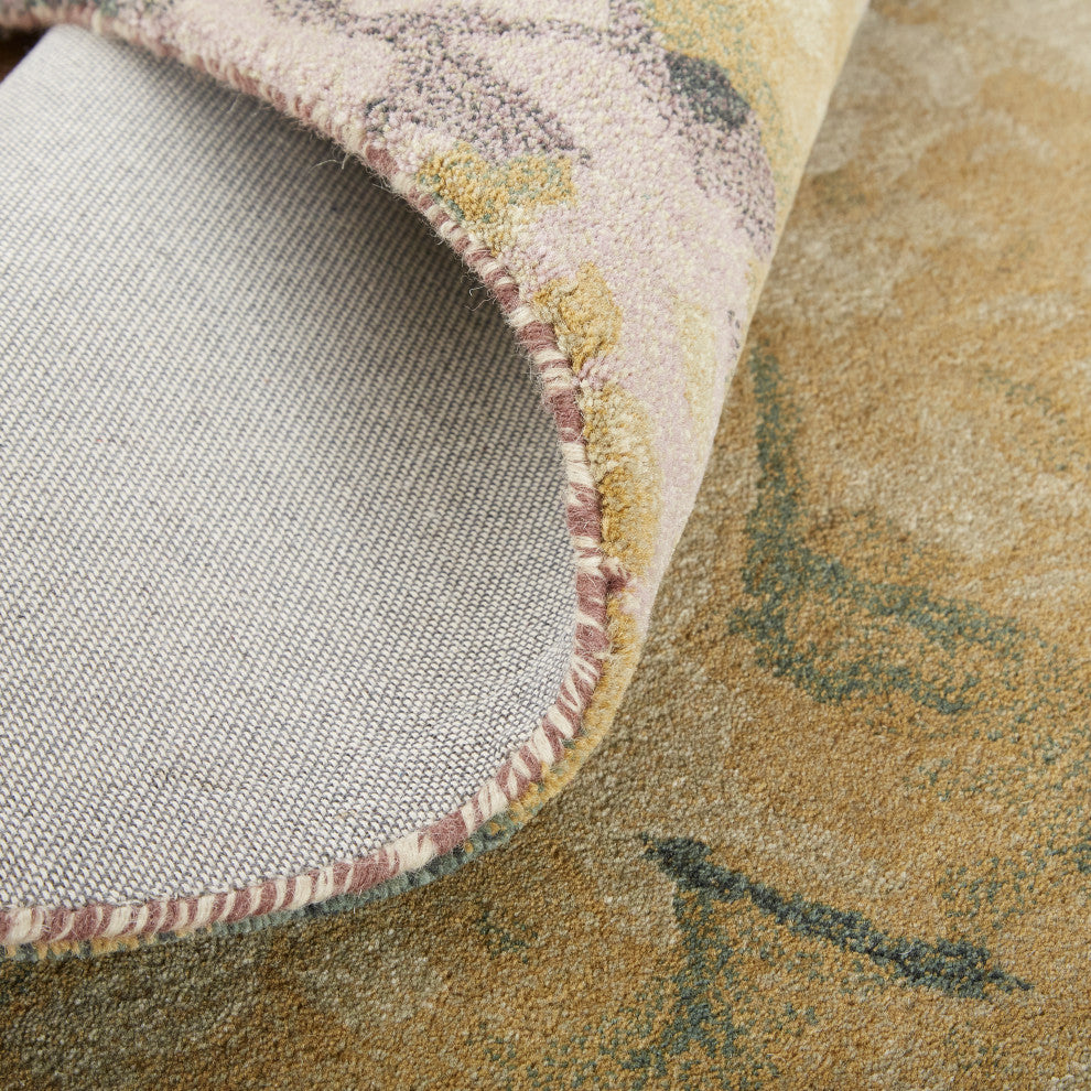 Weave & Wander Nakita Rug, Eggplant/Lodon Green/Gold, 8ft x 10ft Rug