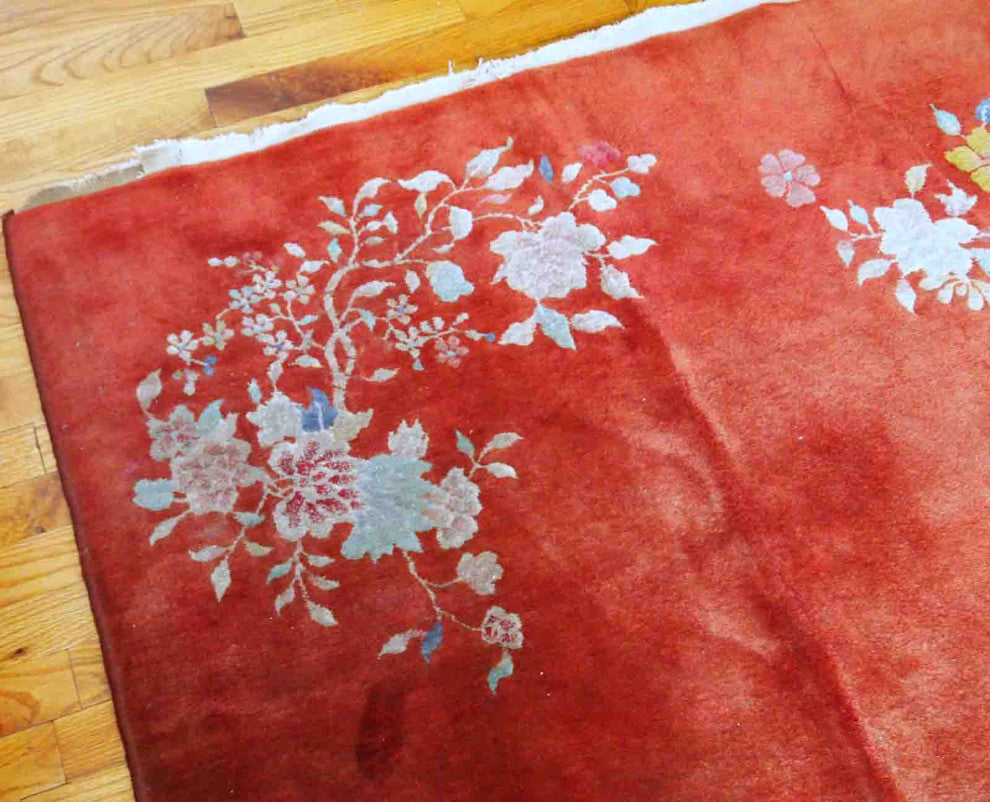 Handmade Antique Art Deco Chinese Rug, 4.1'x6.4', 125cmx195cm 1920s