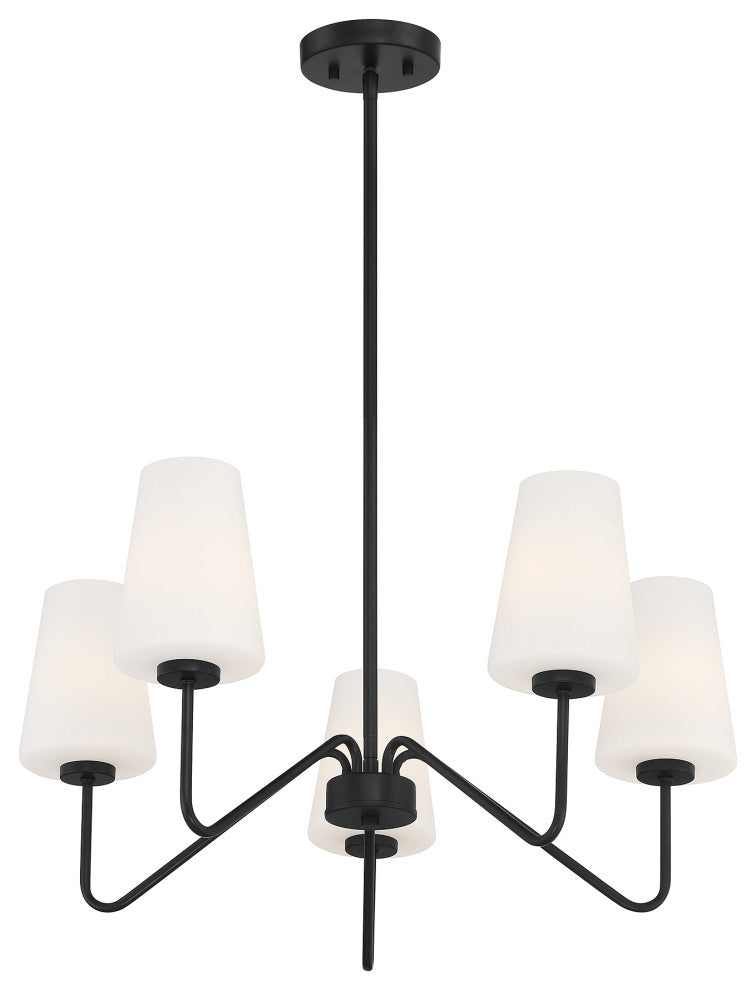 5-Light Chandelier, Matte Black