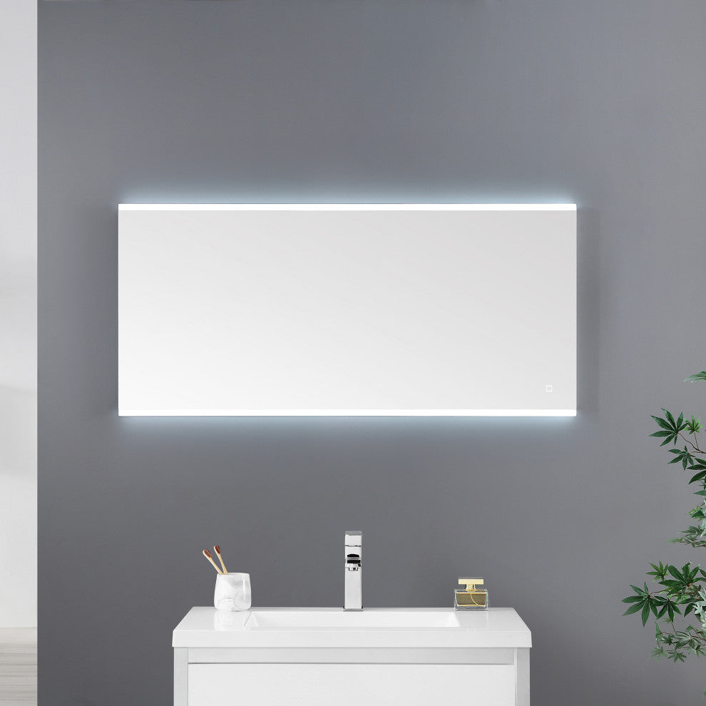 Ove Decors Caro LED 60 x 28 in. Mirror in White and Aluminum Finish