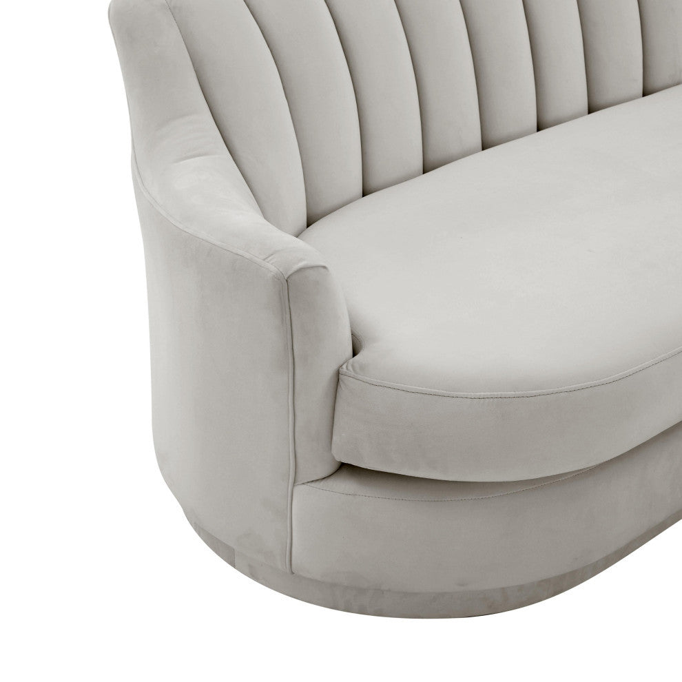Peyton Light Gray Velvet Loveseat