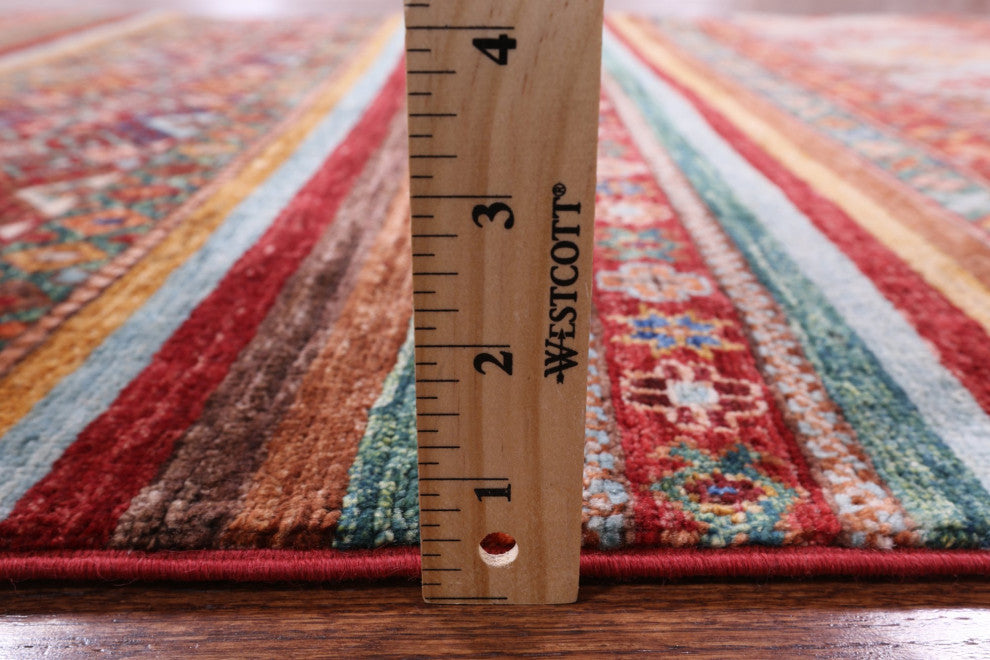 3' 10" X 6' 1" Handmade Khorjin Super Kazak Wool Rug Q5243