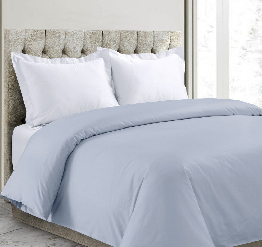 Organic Cotton Duvet Cover, Light Blue, Queen, 88"x92"