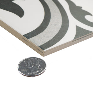 Arte Encaustic Porcelain Floor and Wall Tile, Grey