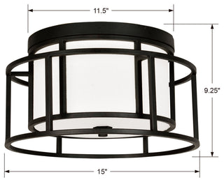 Brian Patrick Flynn - Hulton 2 Light Matte Black Hulton Ceiling Mount