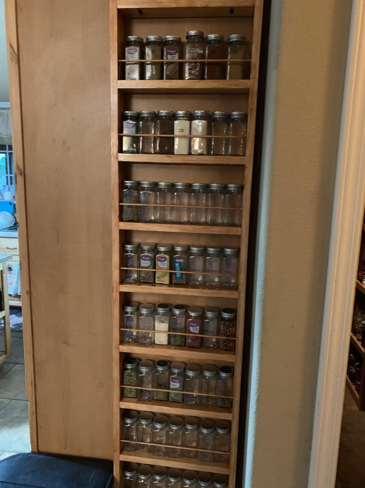 Meadow On the Wall Spice Rack 62"h x 11"w x 3.5"d, White Enamel