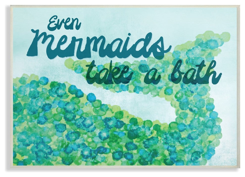 Stupell Ind. Even Mermaids Take A Bath Wall Plaque, 13"x19"