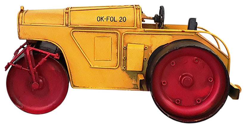 Metal Handmade Steam Roller Model, Collectible Metal Scale Model Steam Roller