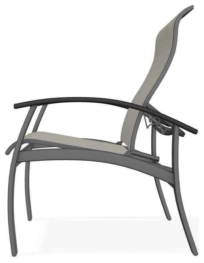 Belle Isle Sling Adjustable Outdoor Dining Chair, Smoke/Graphite