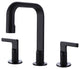 Deck Mounted Widespread Dual Handles Bathroom Sink Faucet, Matte Black