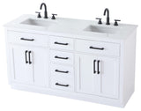 Home Living 60" Double Bathroom Vanity, White