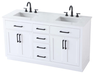 Home Living 60" Double Bathroom Vanity, White