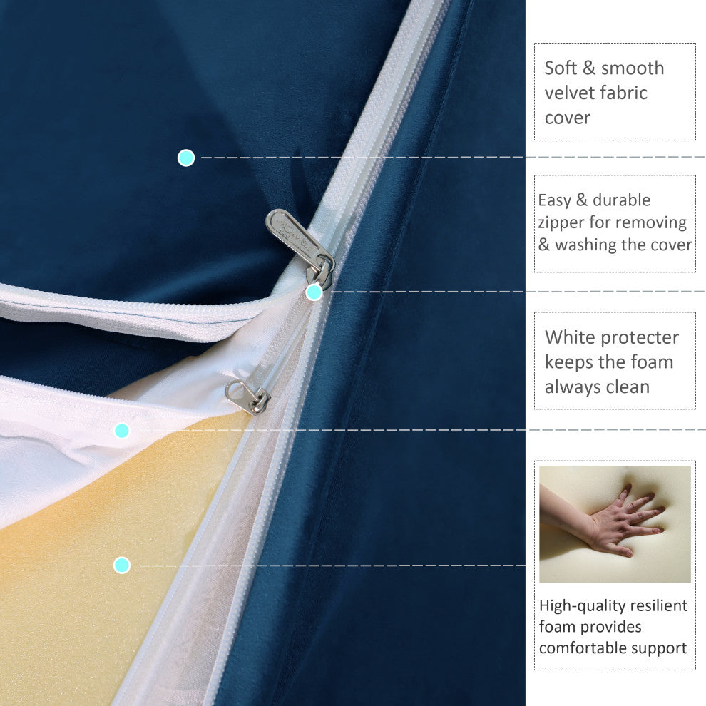 Reading Pillow Bed Foam Wedge Adult for Back Support, Blue, 24x9x21