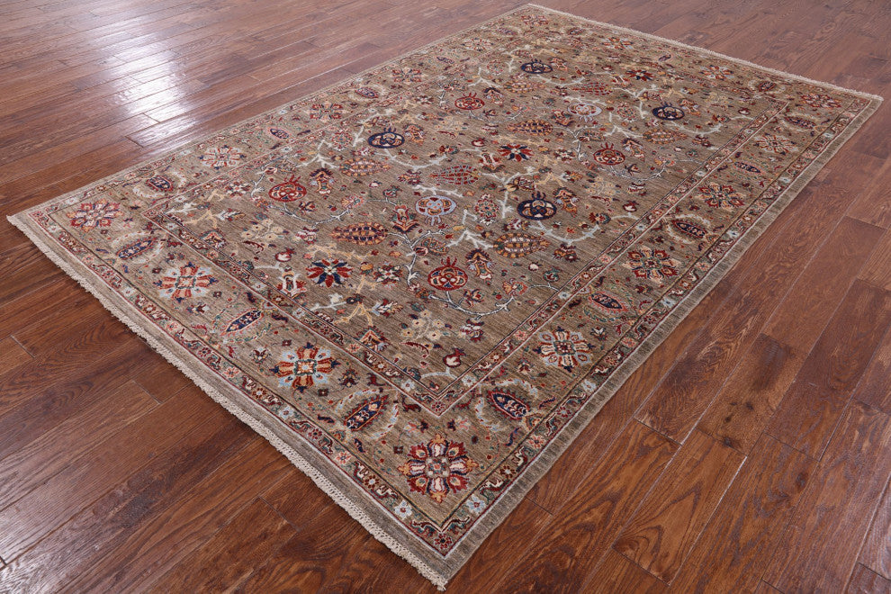 Persian Tabriz Handmade Wool Rug 6' 2" X 9' 4" Q7690