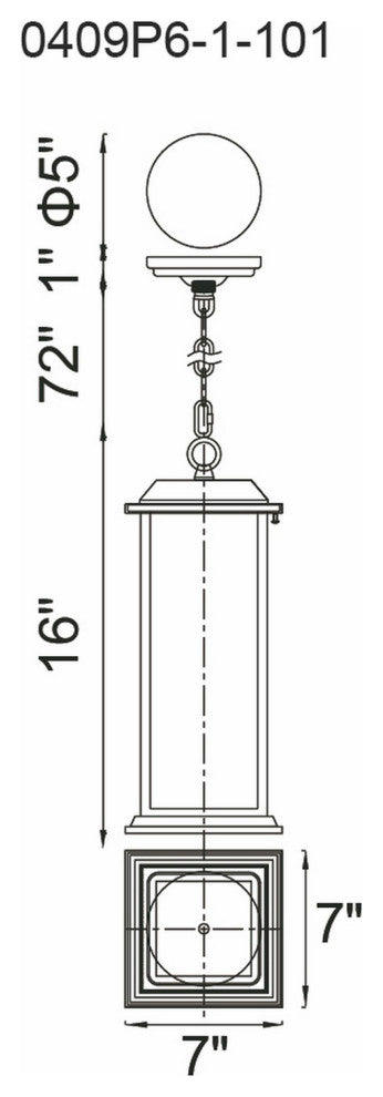 Blackbridge 1 Light Outdoor Black Pendant