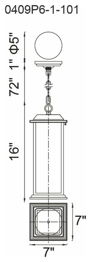 Blackbridge 1 Light Outdoor Black Pendant