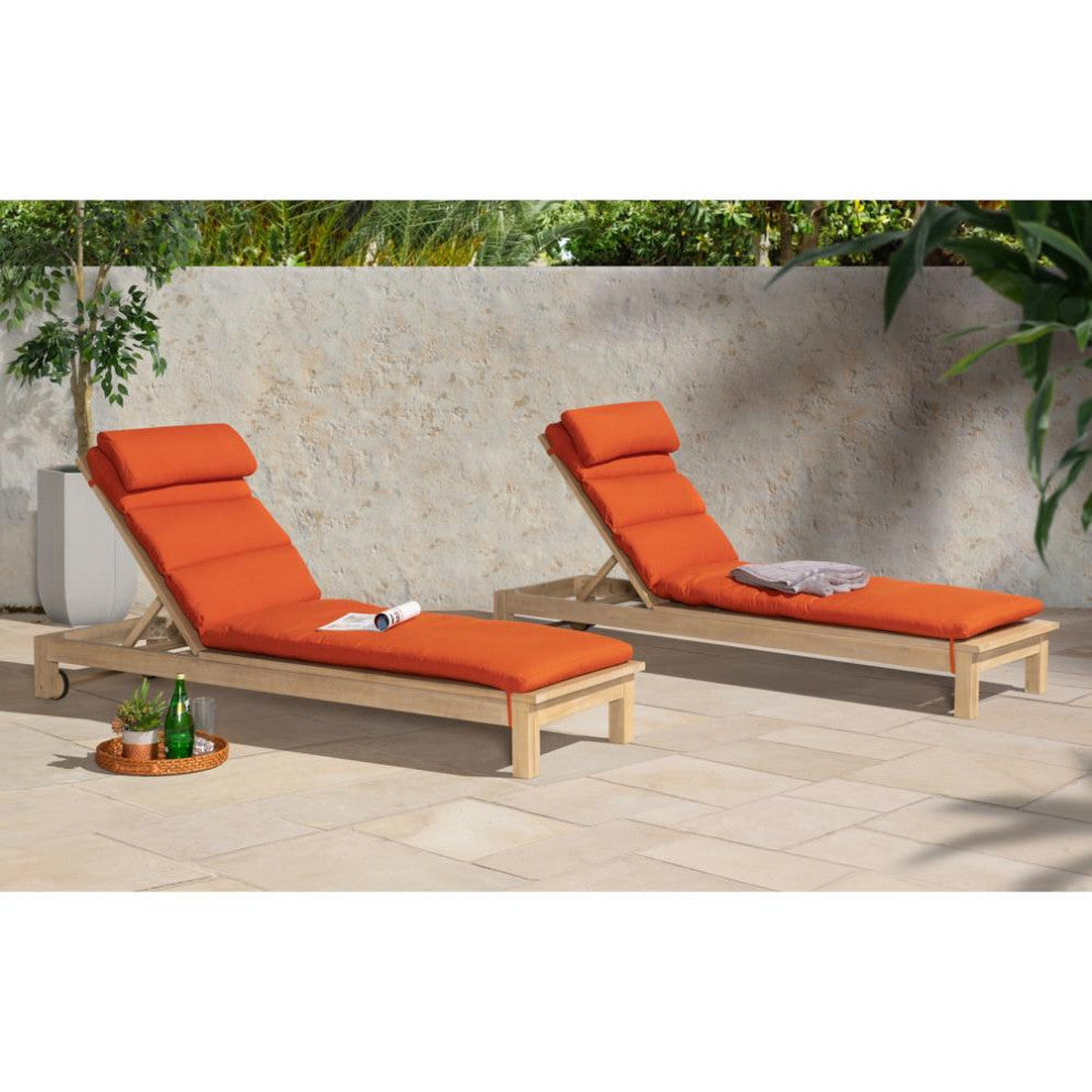 Kooper Sunbrella Outdoor Patio Chaise Lounges, Tikka Orange