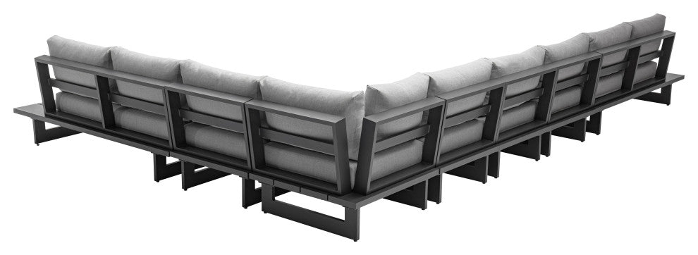 Maldives Grey Water Resistant Fabric Outdoor Patio Modular Sectional