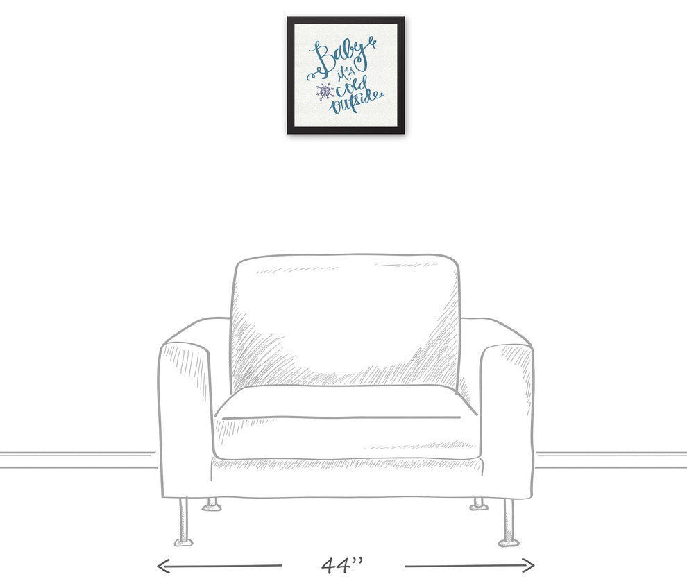 Baby It's Cold Outside 12x12 Black Framed Canvas