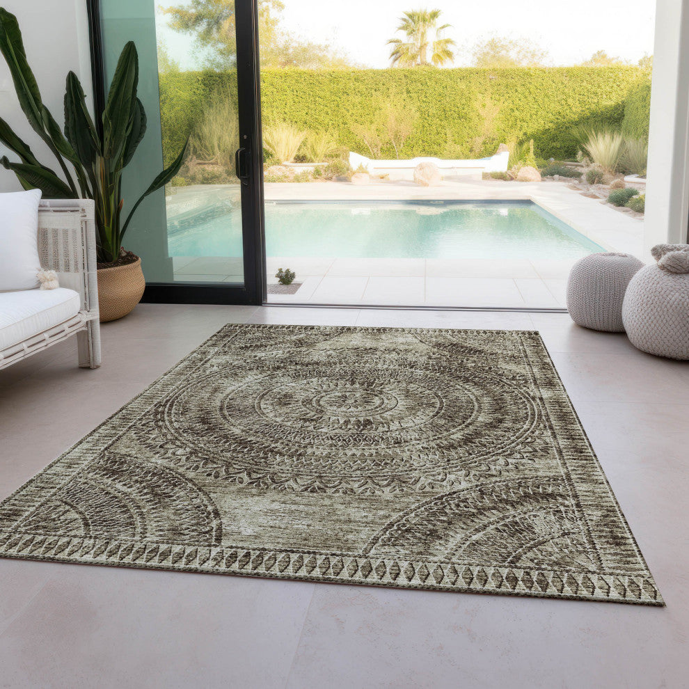 Indoor/Outdoor Sedona SN7 Taupe Machine Washable 3' x 5' Rug