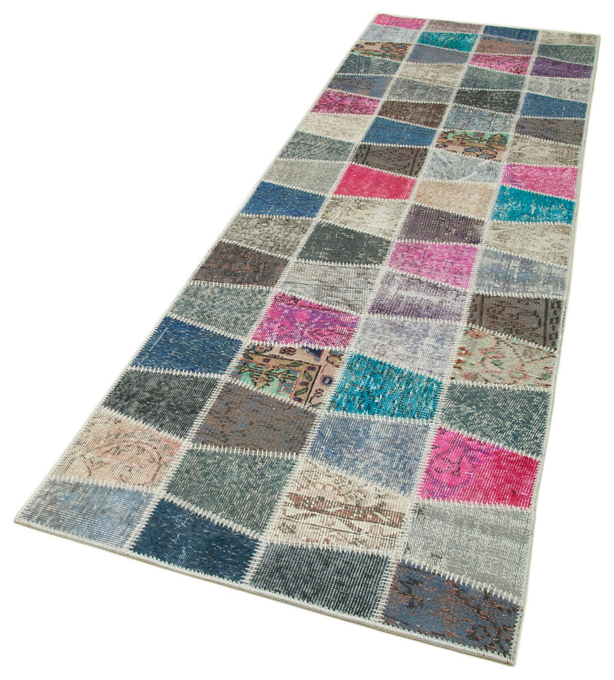 Rug N Carpet - Handwoven Anatolian 2' 11" x 10' 0" Vintage Patchwork Runner Rug
