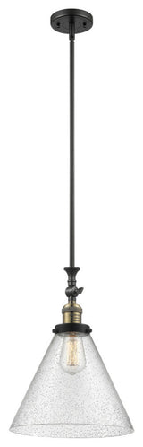 X-Large Cone 1-Light Mini Pendant, Black Antique Brass, Seedy