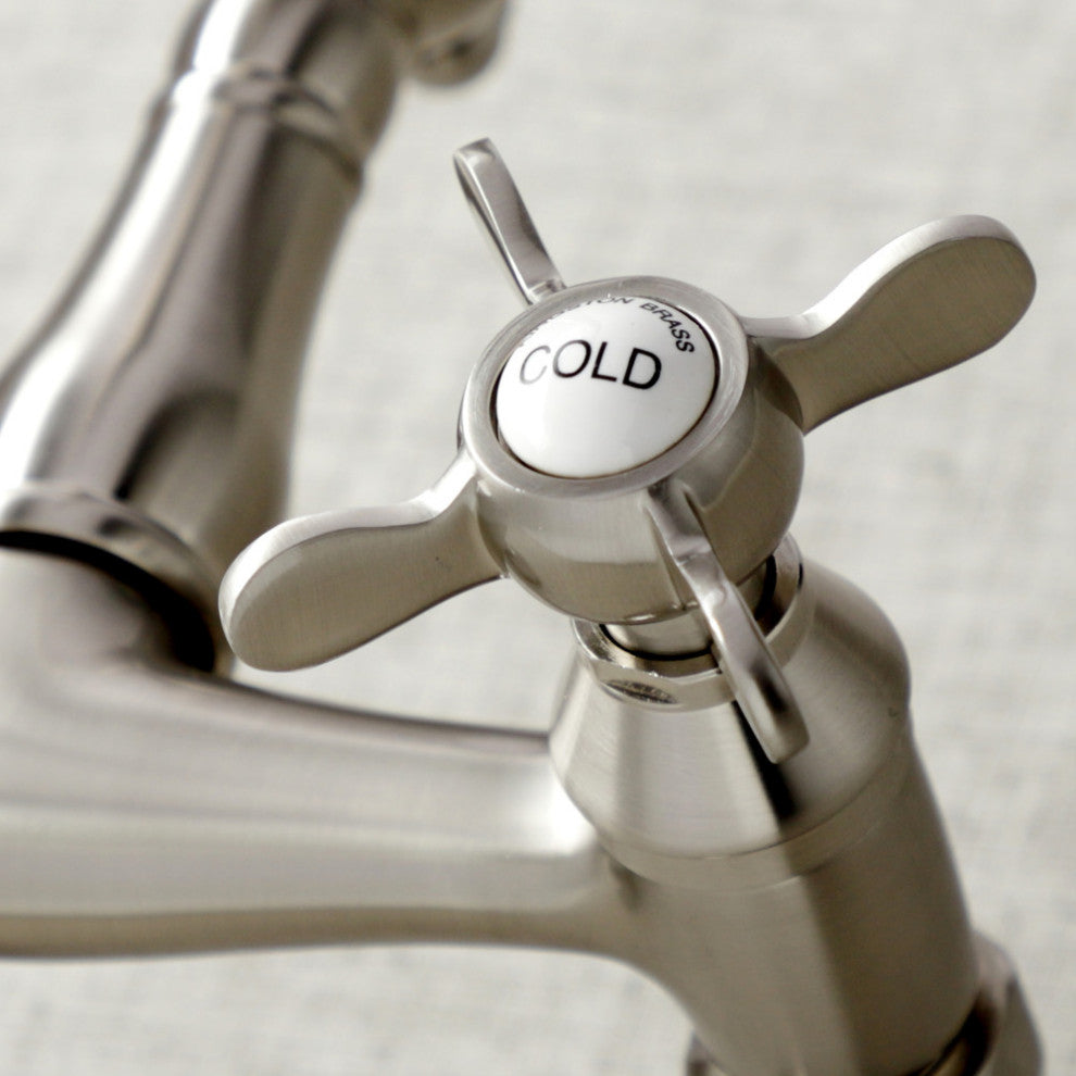 KS3228BEX 6" Adjustable Center Wall Mount Kitchen Faucet, Brushed Nickel