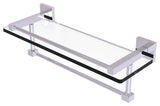 Montero 16" Glass Shelf with Towel Bar, Polished Chrome