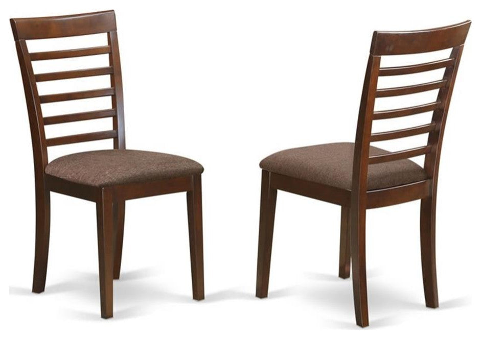 Mila7-Mah-C, 7-Piece Nook Set, Breakfast Nook and 6 Dining Chairs, Mahogany