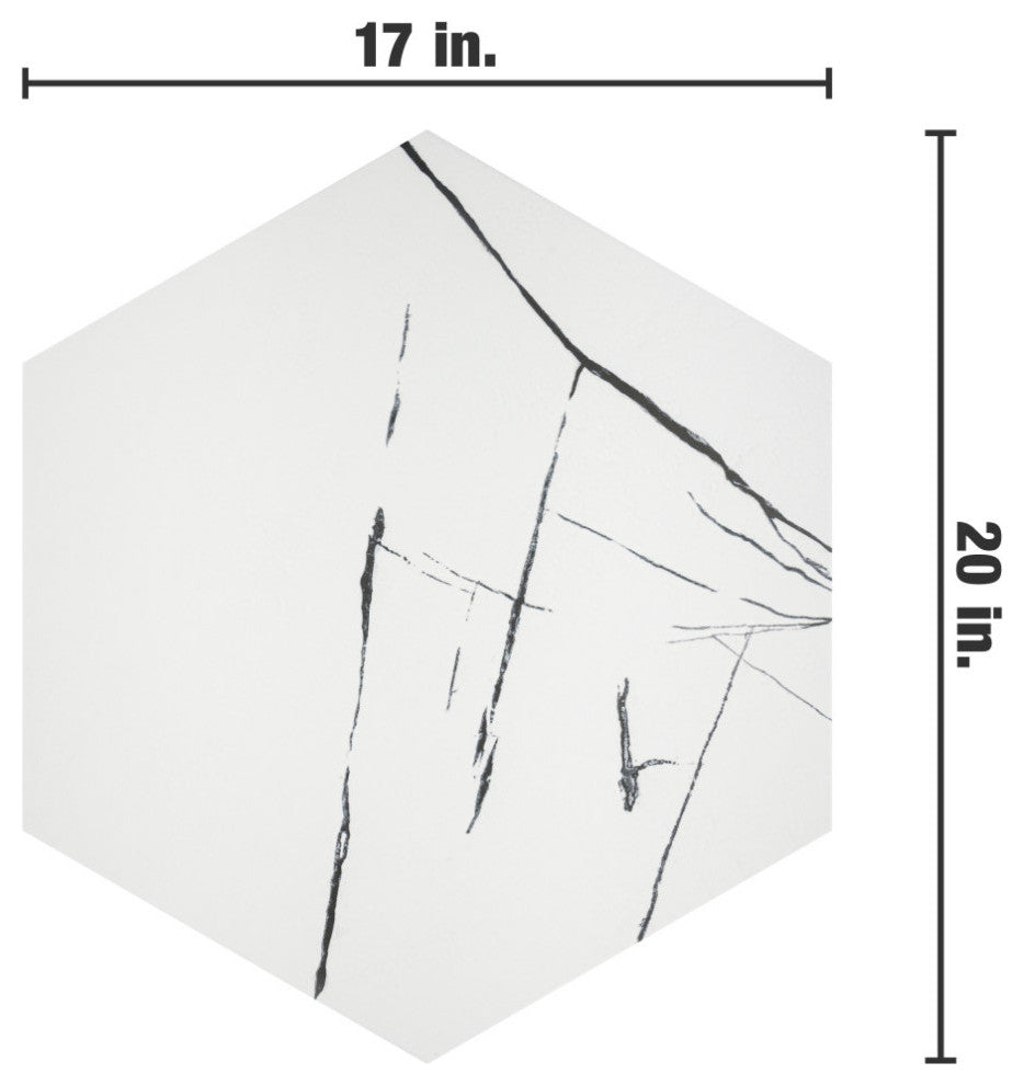 Visium Hex White Porcelain Floor and Wall Tile