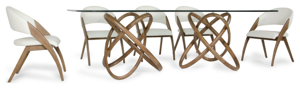 HomeRoots 47" Walnut and Glass Dining Table